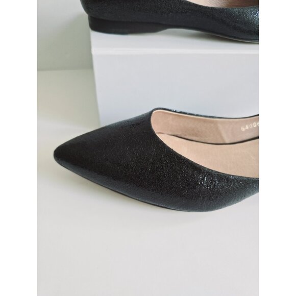 ALL BLACK Footwear Leather Slip On Pointed Toe Leather Ballet Flats Shoes 40 9.5 - Picture 3 of 14